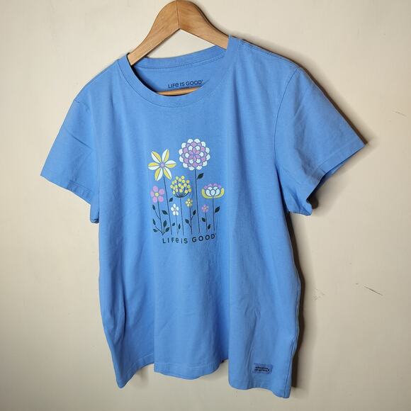 Life is Good Crusher Tee Shirt Flowers Floral Spring - Picture 3 of 8
